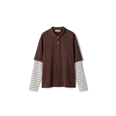 MIU MIU JERSEY POLO SHIRT MJL076